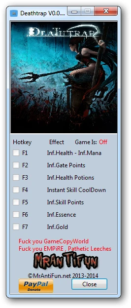 Deathtrap: Трейнер/Trainer (+8) [0.0.6] {MrAntiFun}
