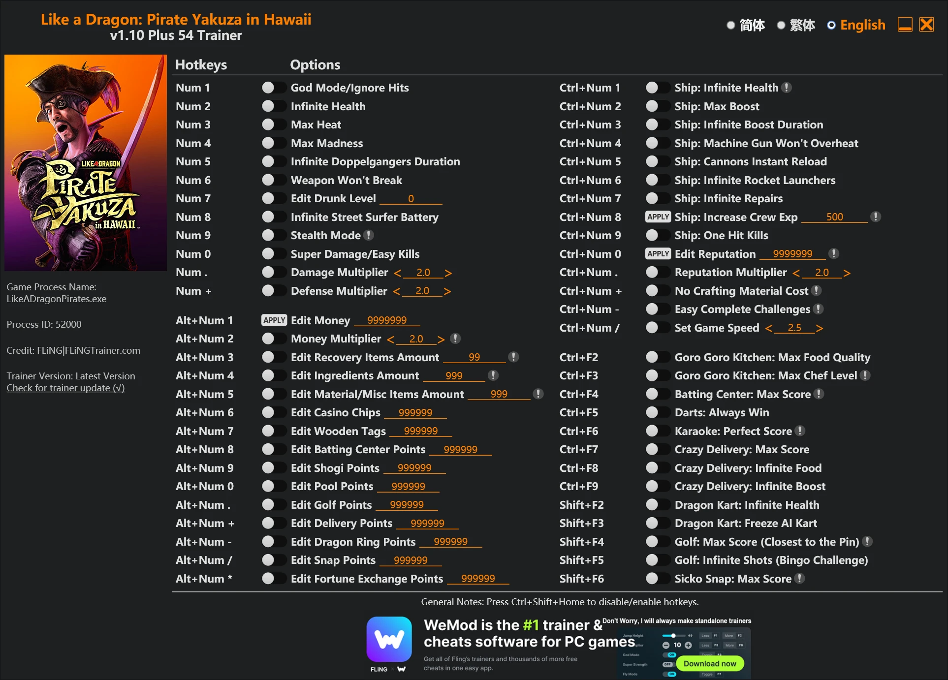 Like a Dragon: Pirate Yakuza in Hawaii "Трейнер +54" [1.10 - 1.13] {FLiNG}