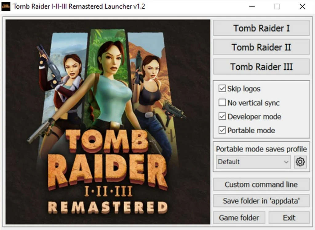 Tomb Raider 1-2-3 Remastered "Лаунчер для игры" [v.1.2] {Motorboy}