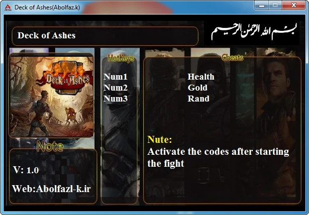 Deck of Ashes: Трейнер/Trainer (+3) [1.0] {Abolfazl.k}