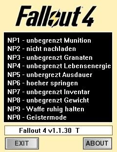 Fallout 4: Трейнер/Trainer (+10) [1.1.30] {dR.oLLe}