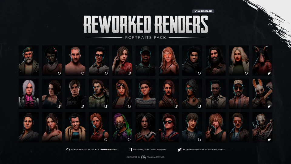 Dead By Daylight "3D портреты для Выживших (Rework) I 5.0.0"