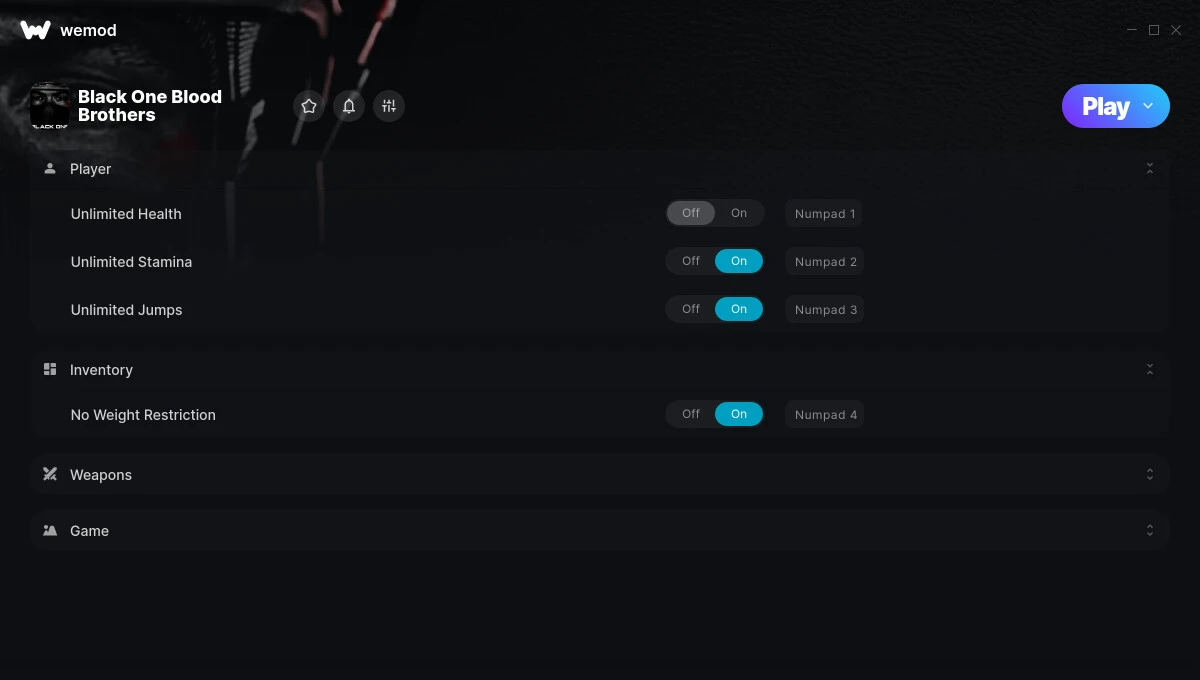 Black One: Blood Brothers "Трейнер +6" [UPD: 15.04.2025] {STiNGERR / WeMod}