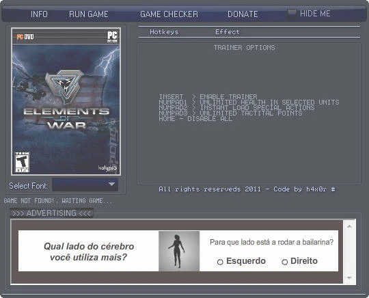 Elements of War: Трейнер (+3) [1.0] {h4x0r}