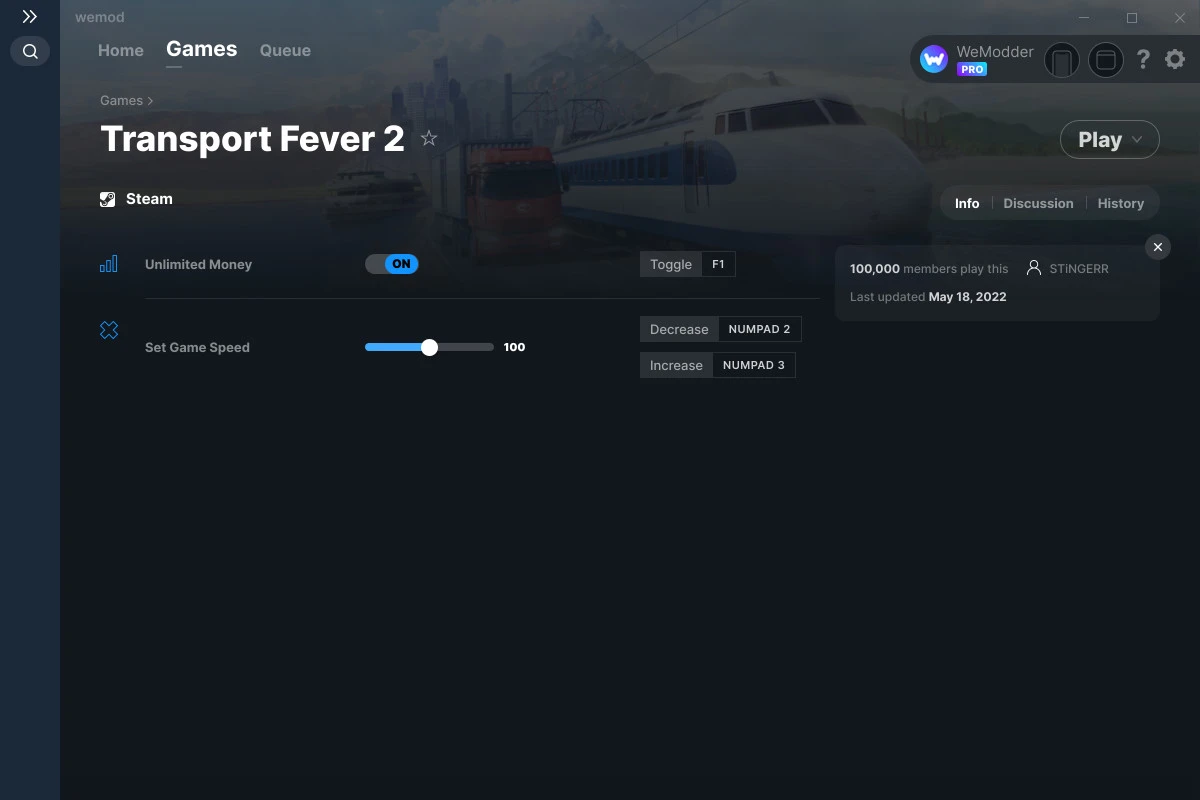 Transport Fever 2 "Трейнер +2" [UPD: 18.05.2022] {STiNGERR / WeMod}