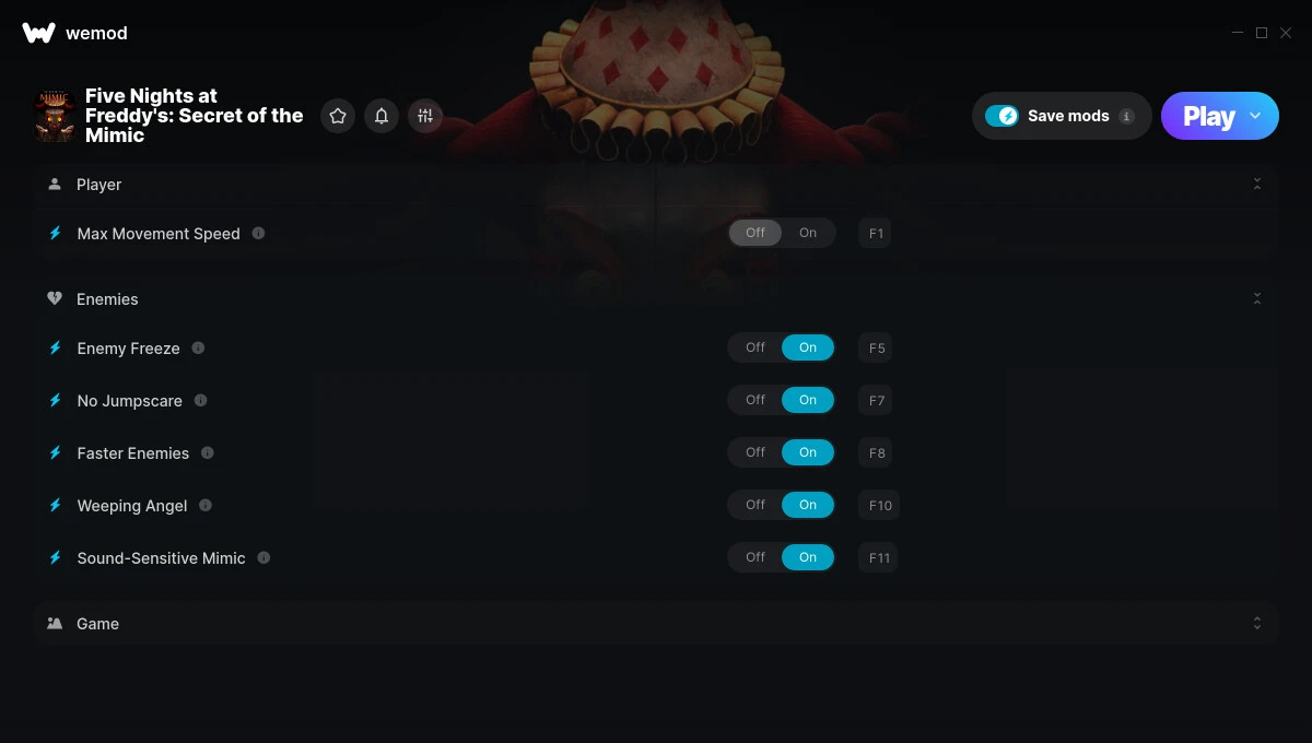 Five Nights at Freddy's: Secret of the Mimic "Трейнер +17" [UPD: 16.07.2025] {MrAntiFun / WeMod}