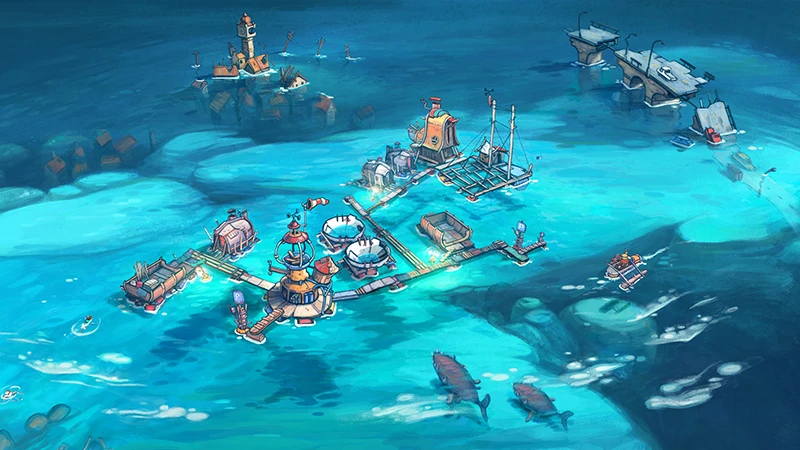 Градостроительный симулятор Flotsam позволит создать поселение в океане в духе фильма "Водный мир"