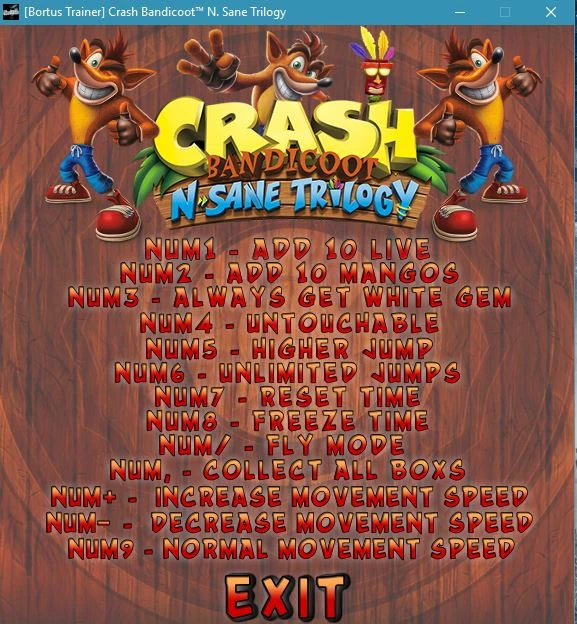 Crash Bandicoot N. Sane Trilogy: Трейнер/Trainer (+13) [1.0] {Bortus}