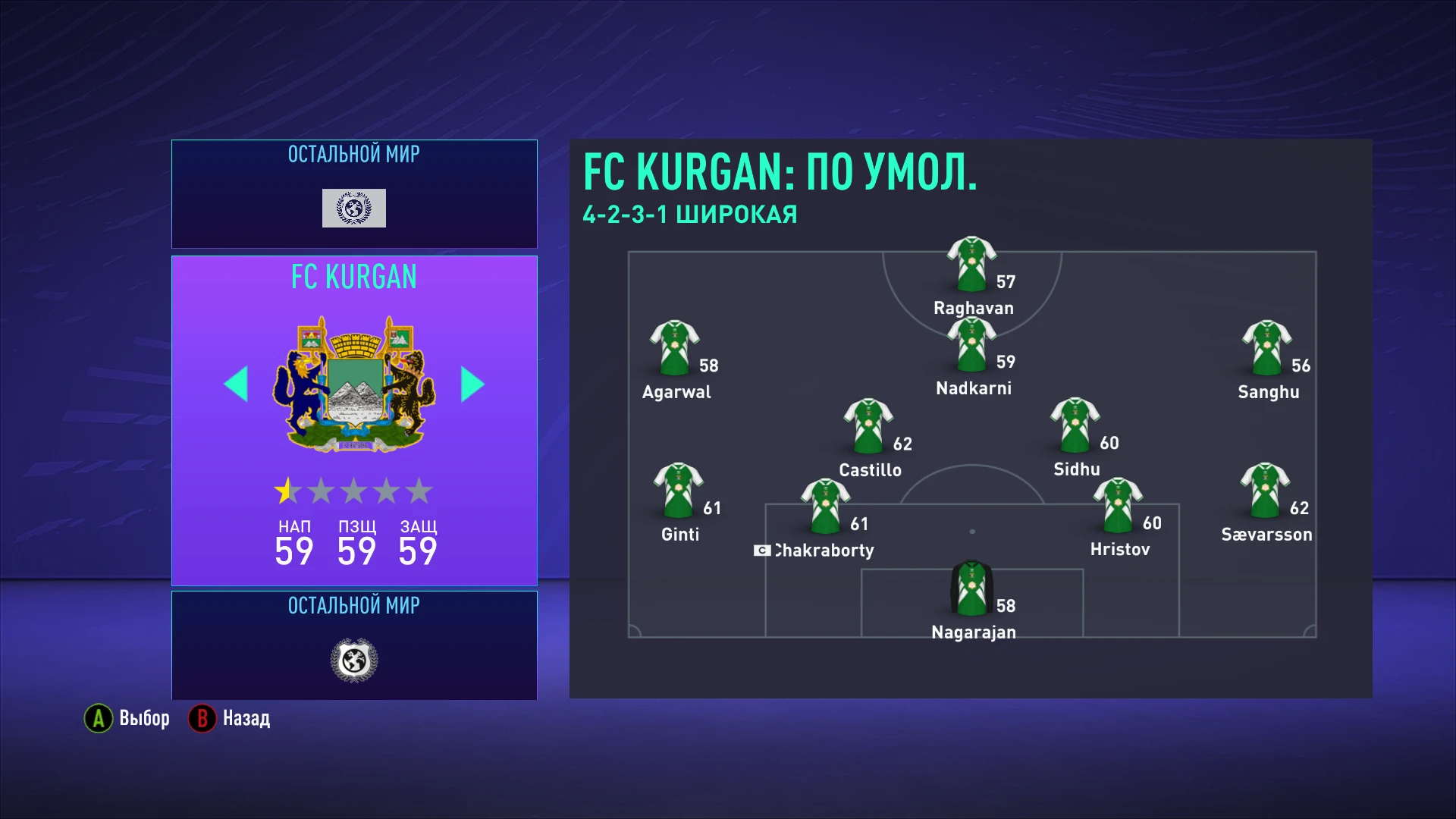 FIFA 21 "Клуб FC Kurgan"