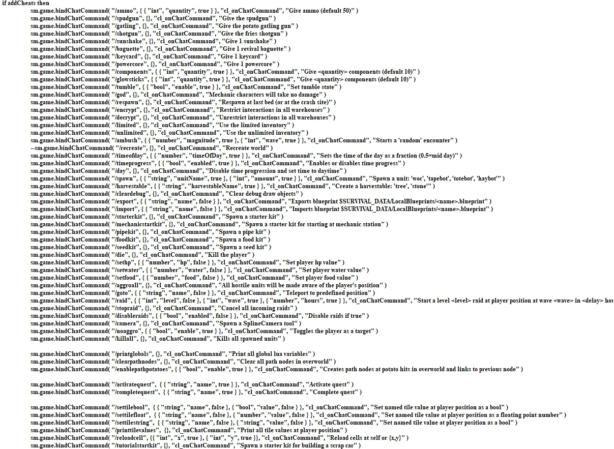 Scrap Mechanic "SurvivalGame.lua с читами"