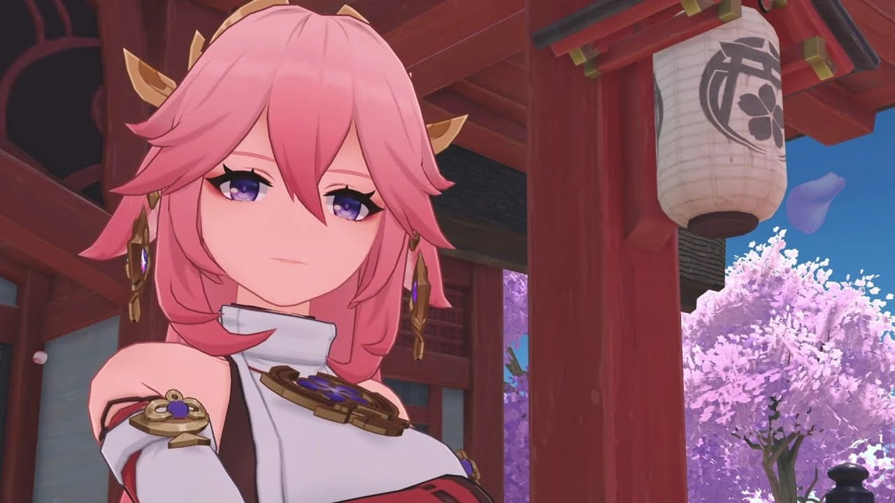 Косплей Яэ Мико из Genshin Impact