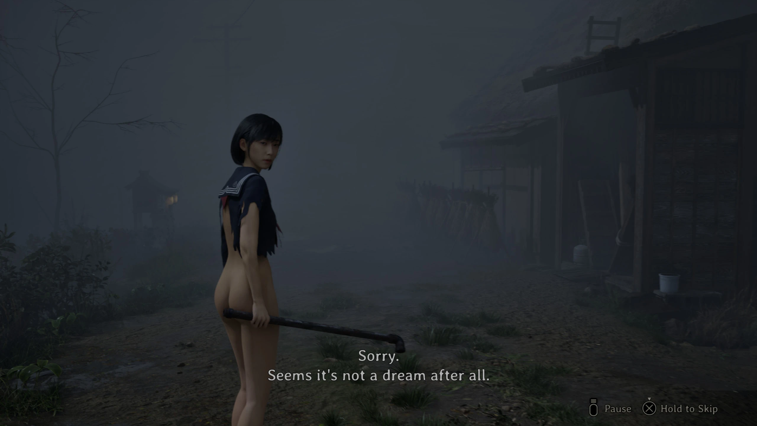 Silent Hill f "Хинако в рваном сэрафуку и голая ниже пояса"