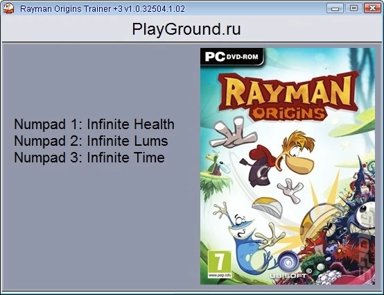 Rayman Origins: Трейнер/Trainer (+3) [1.0.32504.1.02] {GRIZZLY/PlayGround.ru}