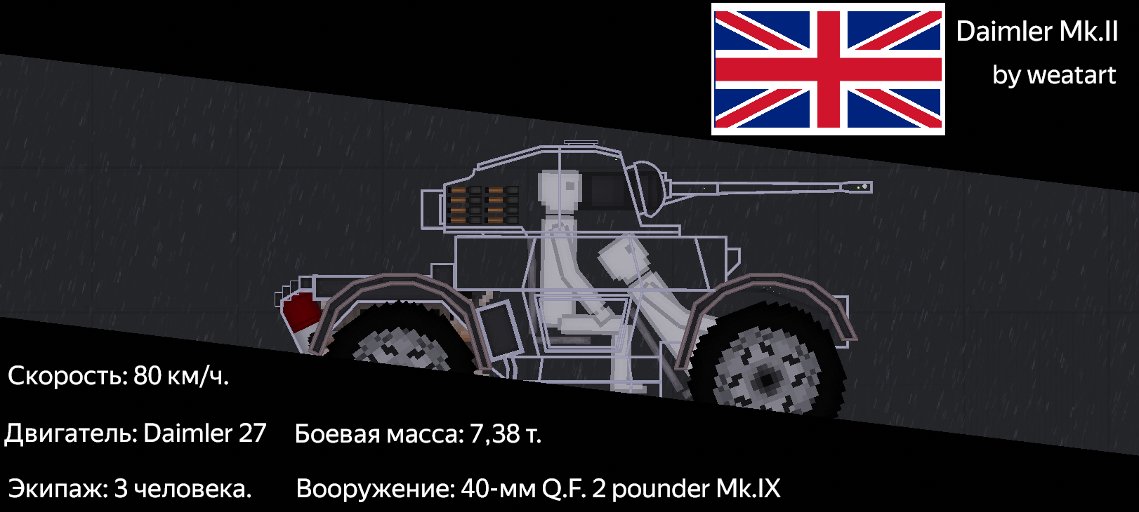 People Playground "Британский бронеавтомобиль Daimler Mk.II" [1.28a+] {weatart}