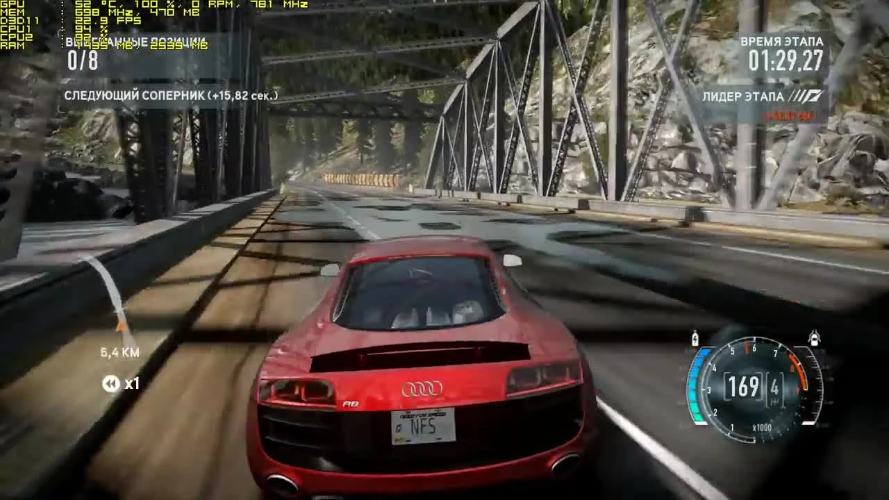 Тест Need For Speed The Run запуск на супер слабом ПК (2 ядра, 4 ОЗУ, GeForce GT 630 1 Гб)