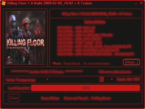 Killing Floor: Трейнер (+8) [1.0 - Build 2009-02-09_10.82] {h4x0r}