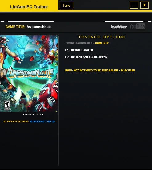 Awesomenauts: Трейнер/Trainer (+2) [2.13] {LinGon}