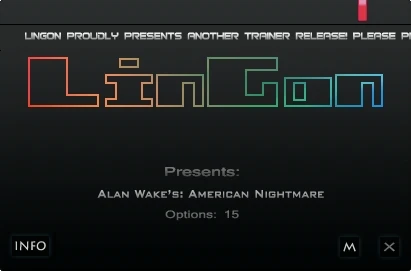 Alan Wake's - American Nightmare: Трейнер/Trainer (+15) [1.03.17.1781: Steam Version] {LinGon}
