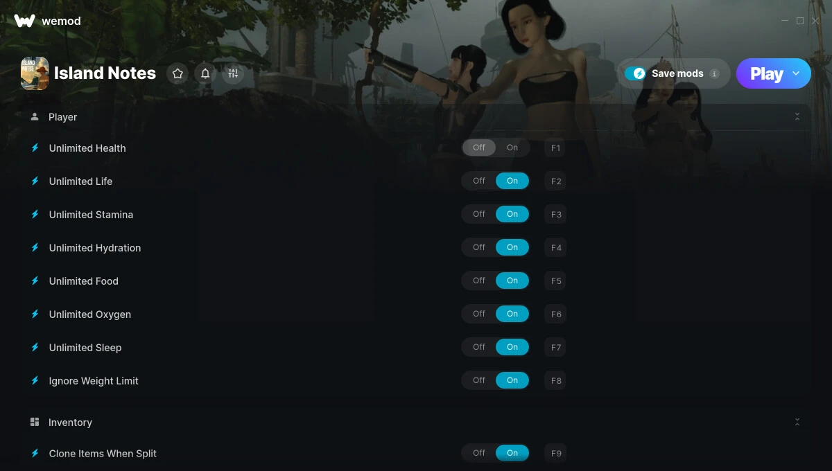 Island Notes "Трейнер +11 от WeMod: Редактор игрока, инвентаря и отношений"