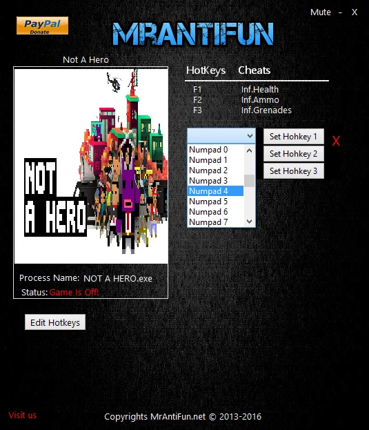 Not a Hero: Трейнер/Trainer (+3) [07.13.2016] {MrAntiFun}