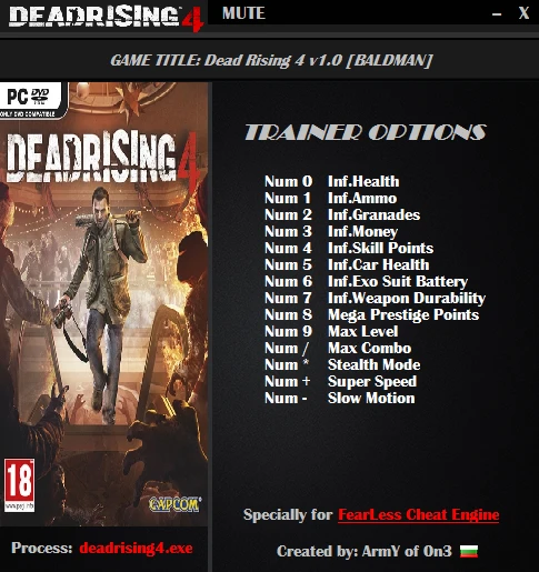 Dead Rising 4: Трейнер/Trainer (+14) [1.0] {ArmY of 0n3}