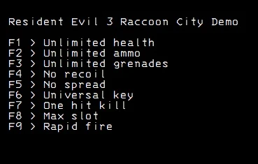 Resident Evil 3: Трейнер/Trainer (+9) [DEMO] {LIRW / GHL}