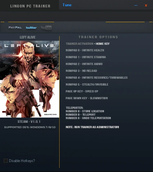 Left Alive: Трейнер/Trainer (+11) [1.0.1] {LinGon}
