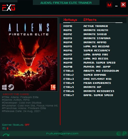 Aliens: Fireteam Elite: Трейнер/Trainer (+17) [1.0] {FutureX}