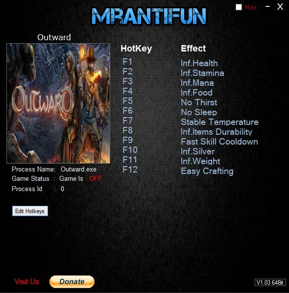 Outward: Трейнер/Trainer (+12) [1.01] {MrAntiFun}