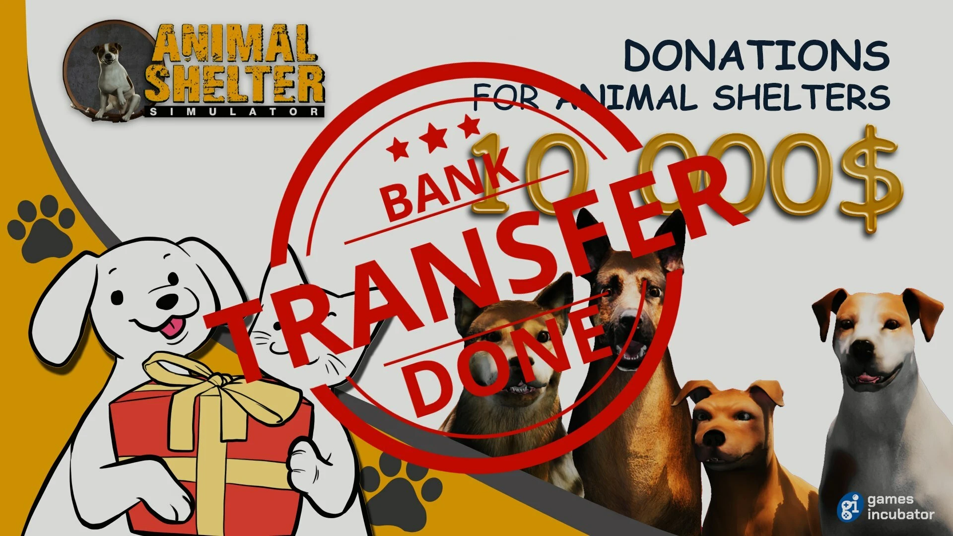 Разработчикам Animal Shelter удалось помочь уже трём приютам для животных. Они благодарят фанатов за неравнодушие