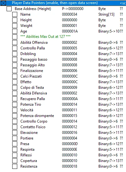 Pro Evolution Soccer 2018: Таблица для Cheat Engine [Alpha: 0.2]
