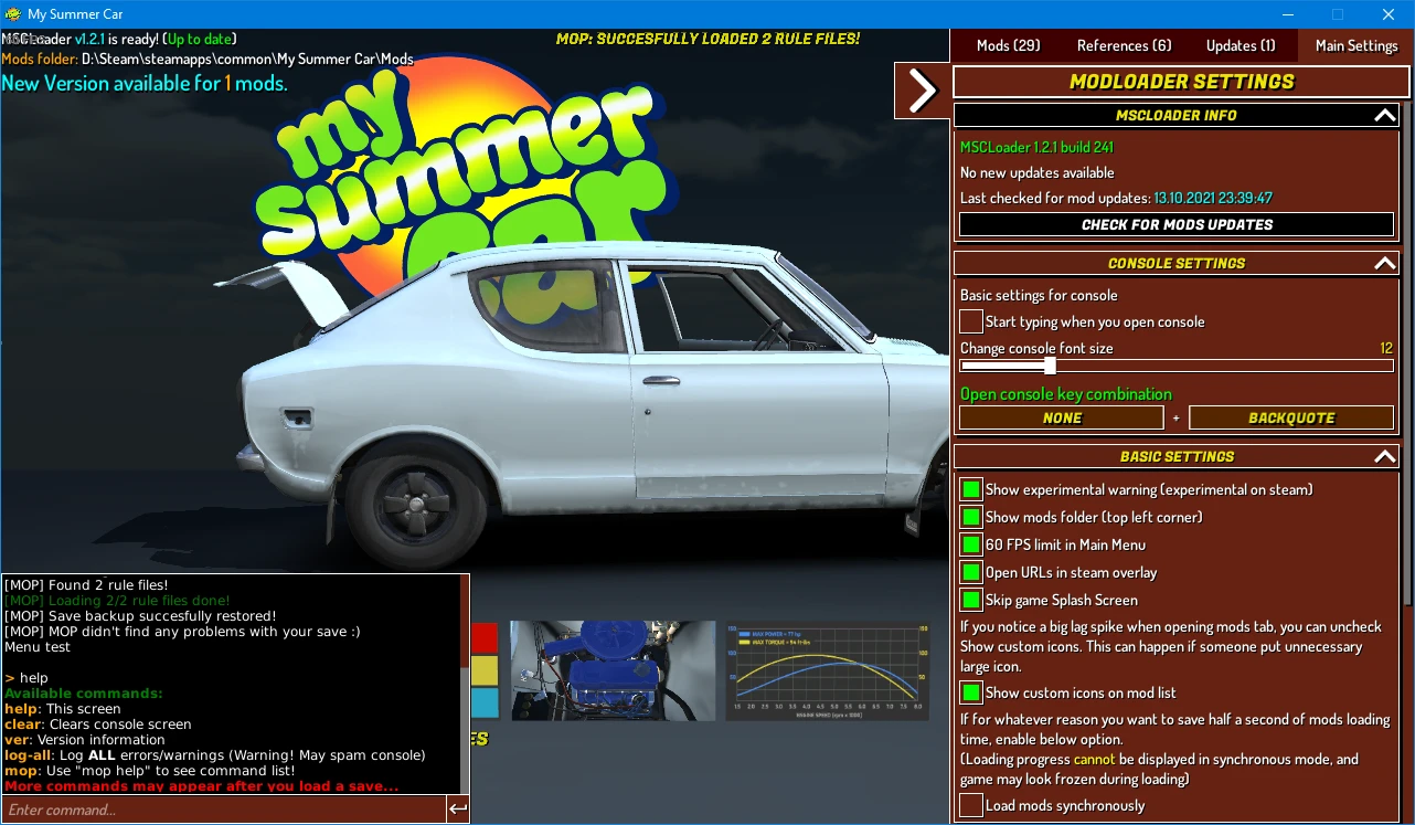 My Summer Car "MSCLoader - загрузчик модов" [v1.3.6]