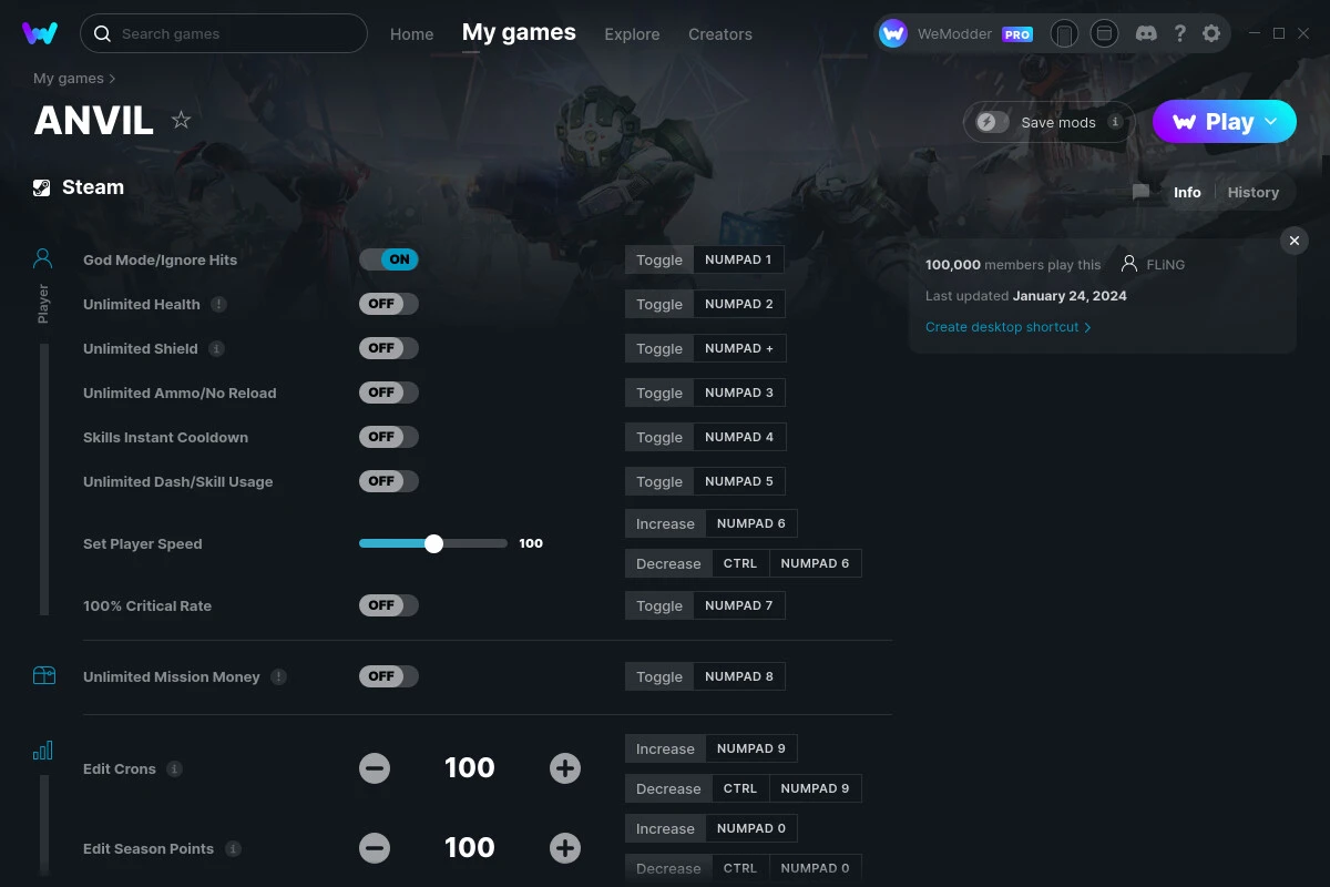 ANVIL "Трейнер +15" [UPD: 24.01.2024] {FLiNG / WeMod}