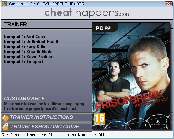 Prison Break - The Conspiracy: Трейнер (+5) [1.0] {CheatHappens}