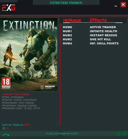 Extinction: Трейнер/Trainer (+4) [1.0] {FutureX}
