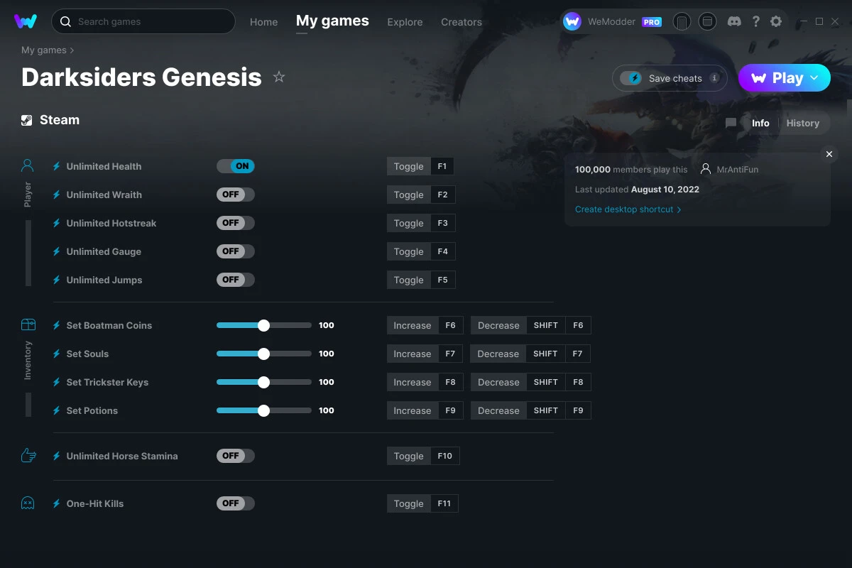 Darksiders: Genesis "Трейнер +11" [UPD: 11.08.2022] {MrAntiFun / WeMod}