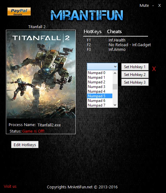 Titanfall 2: Трейнер/Trainer (+4) [2.0.0.5] {MrAntiFun} - Fixed Version: 01.11.2016