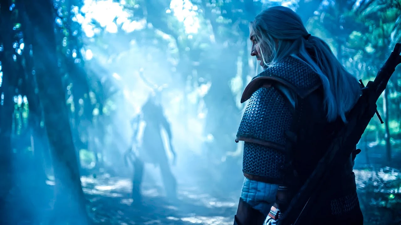 Геральт вступает в бой с гигантским деревом