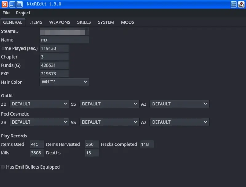 NieR: Automata "Редактор сохранений" [1.5.5] {mxNieR}