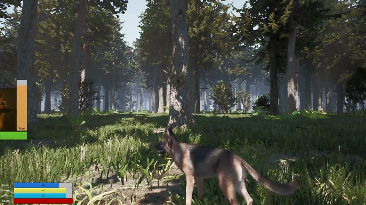 Небольшой фрагмент Alone on the Lost Isle - прогулка с собакой-компаньоном