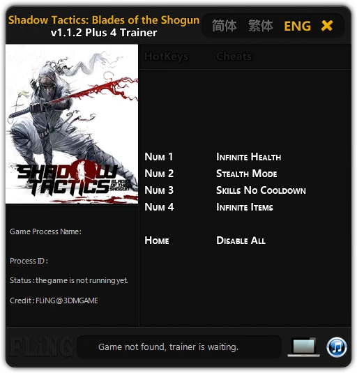 Shadow Tactics Blades of the Shogun: Трейнер/Trainer (+8) [1.1.2] {FLiNG}