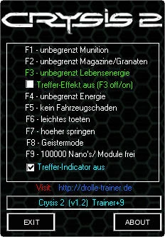 Crysis 2: Трейнер (+9) [1.1 - 1.2] {drolle}