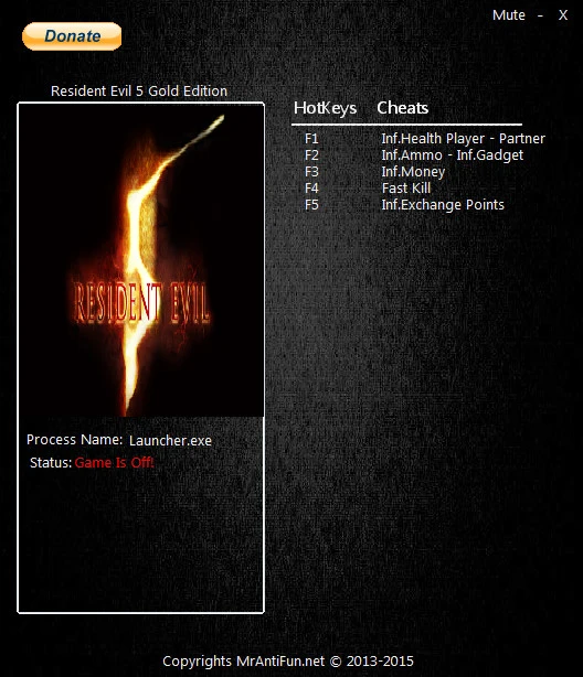 Resident Evil 5: Трейнер/Trainer (+7) [Gold Edition] {MrAntiFun}