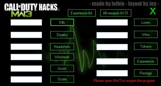 Call Of Duty: Modern Warfare 3 (CoD MW3): Взлом ранга (trainer Hack 1.5) [1.2.359]