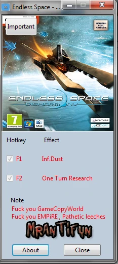 Endless Space ~ Disharmony: Трейнер/Trainer (+2) [4.1.2.1635] {MrAntiFun}