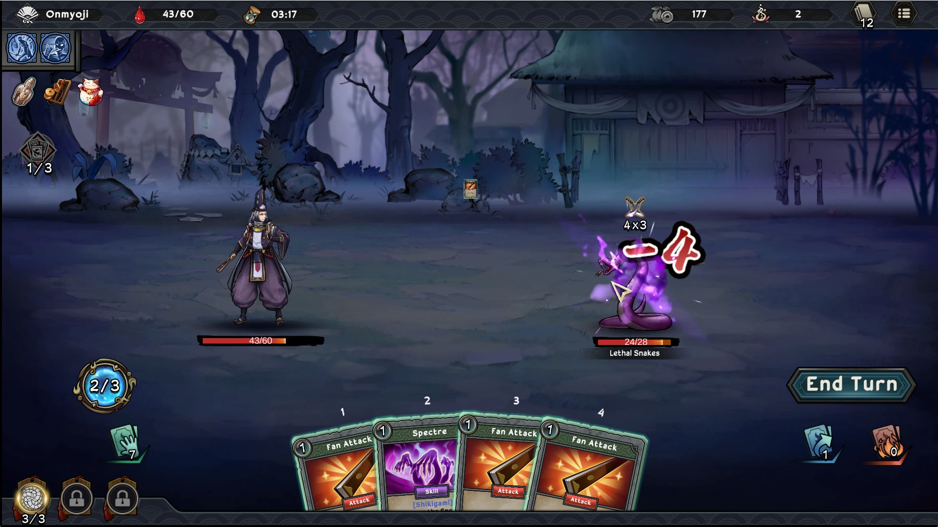 Геймплей карточного рогалика Castle Morihisa