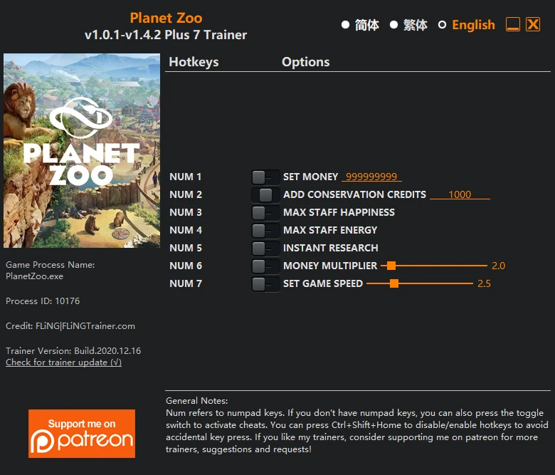Planet Zoo: Трейнер/Trainer (+7) [1.0.1 - 1.4.2] {FLiNG}