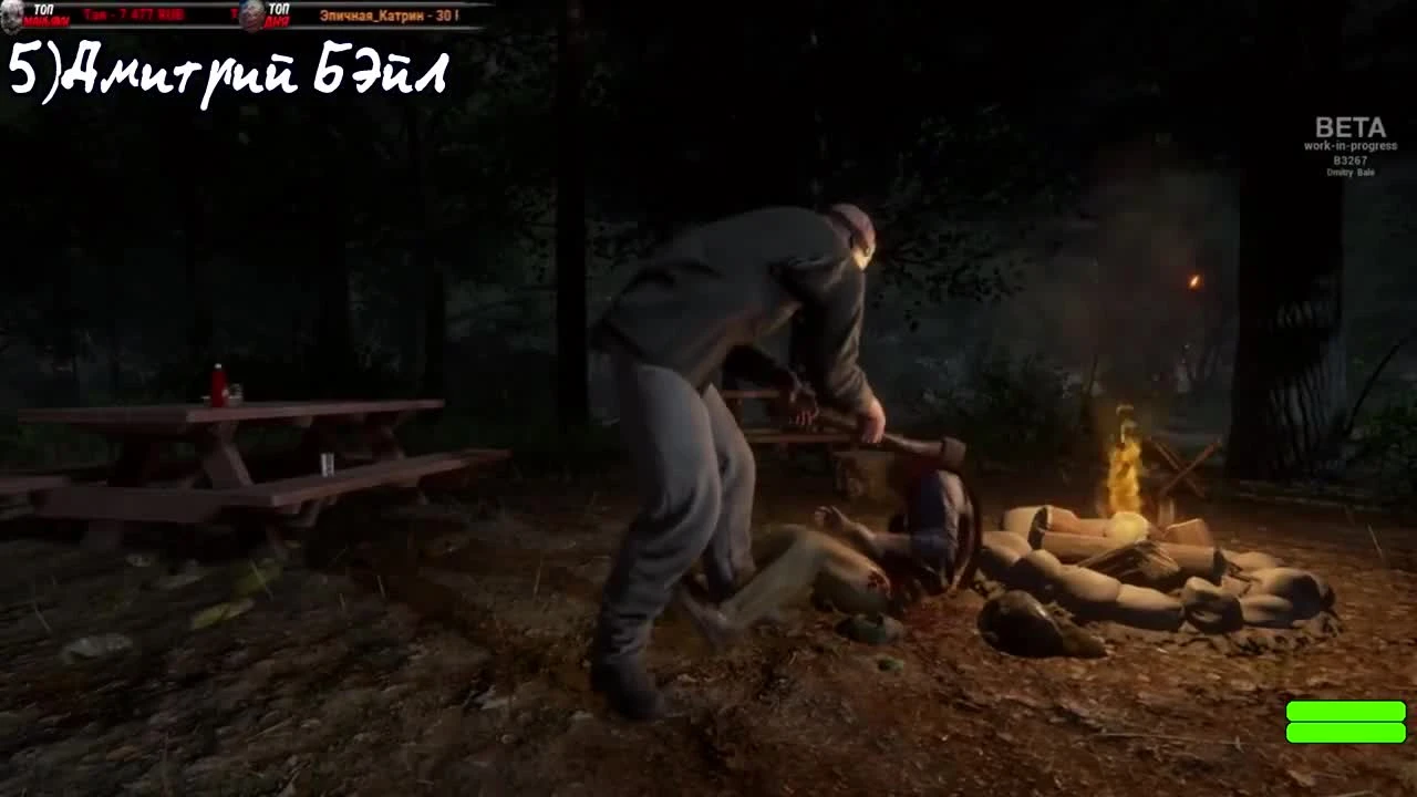 "Реакции Летсплейщиков" на Удар Ниже Пояса Топором из Friday the 13th: The Game