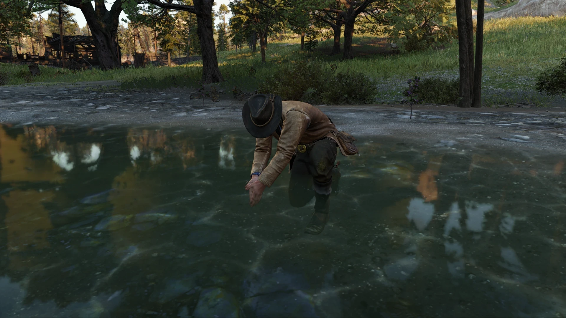 Red Dead Redemption 2 "Возможность мыться и чистить одежду"