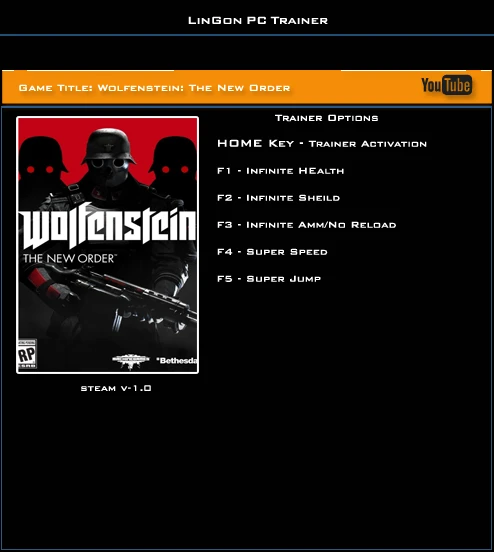 Wolfenstein ~ The New Order: Трейнер/Trainer (+5) [1.0] {LinGon}